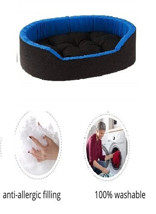 gorgeous Super Soft Reversable Dual (Dog and Cat Bed)-Small (Black-Blue, 4XL) - Image 3